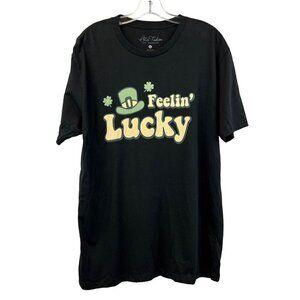 Lotus Fashion Women’s Short Sleeve “Feelin’ Lucky” T-Shirt Black/Multi L